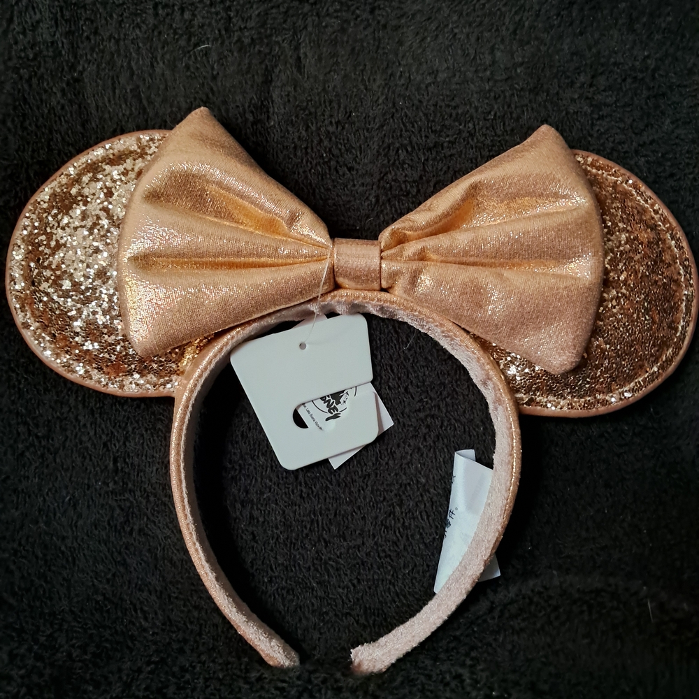 Sparkling Rose Gold Mouse Ears Headband